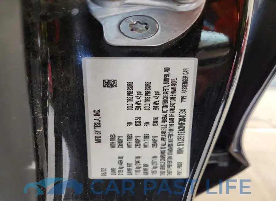 5YJ3E1EA3NF304034# 12