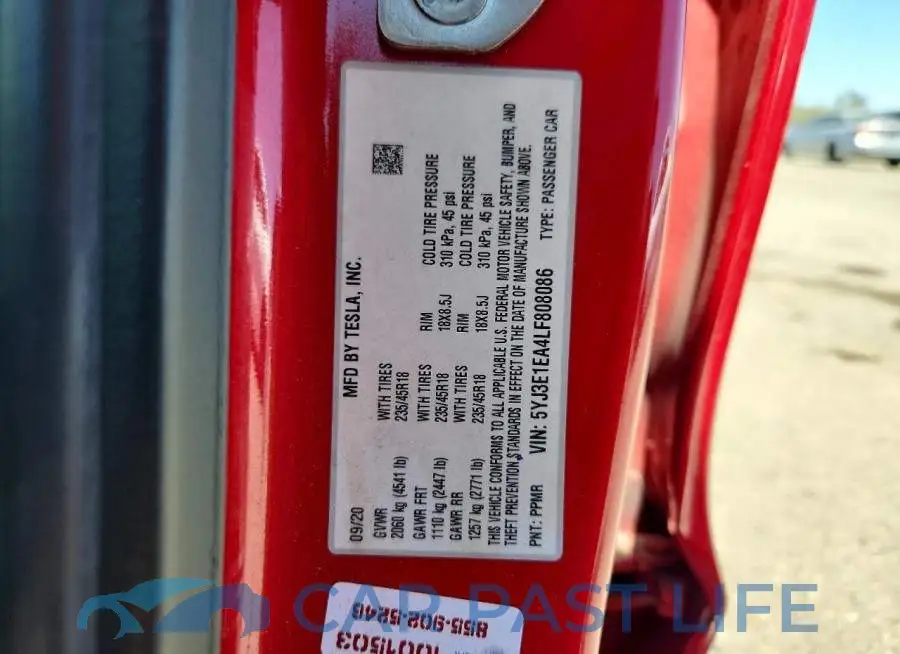 5YJ3E1EA4LF808086# 12