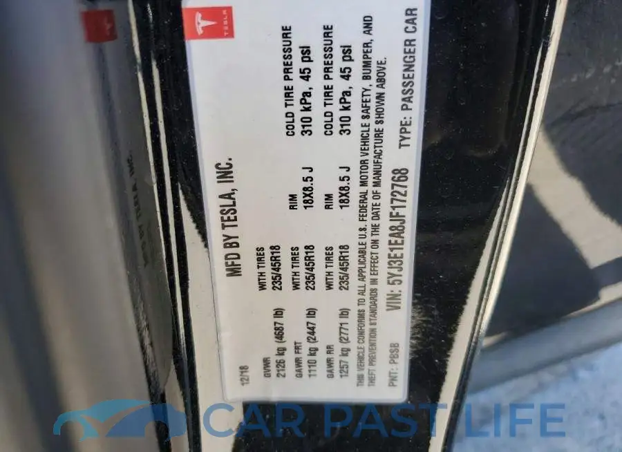 5YJ3E1EA8JF172768# 13