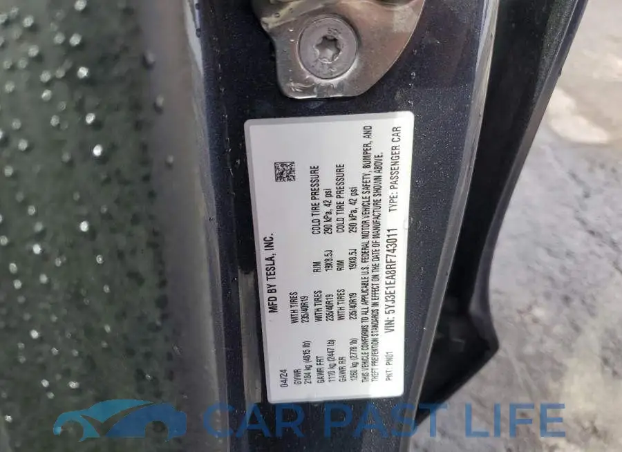 5YJ3E1EA8RF743011# 12