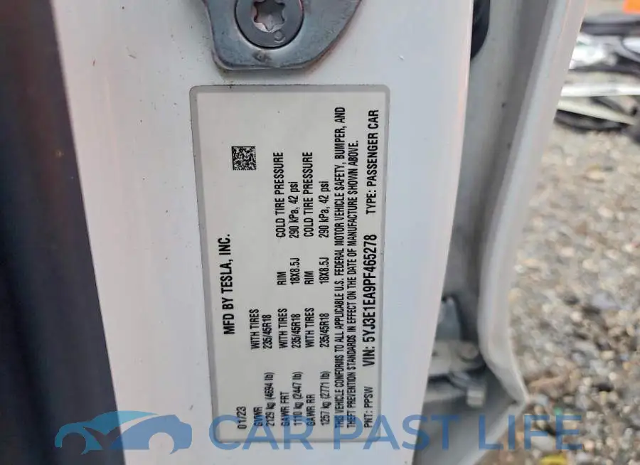 5YJ3E1EA9PF465278# 13
