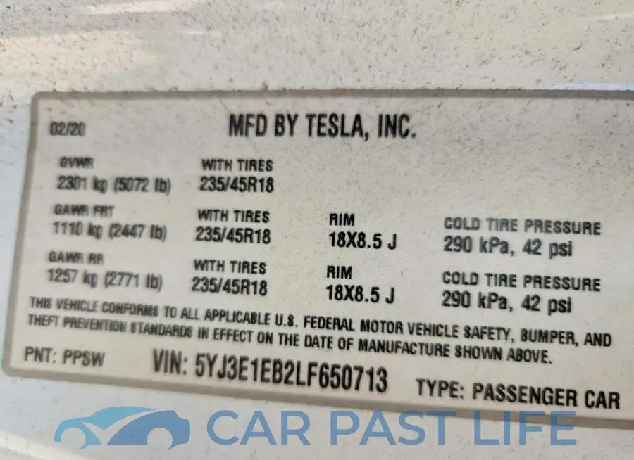 5YJ3E1EB2LF650713# 13