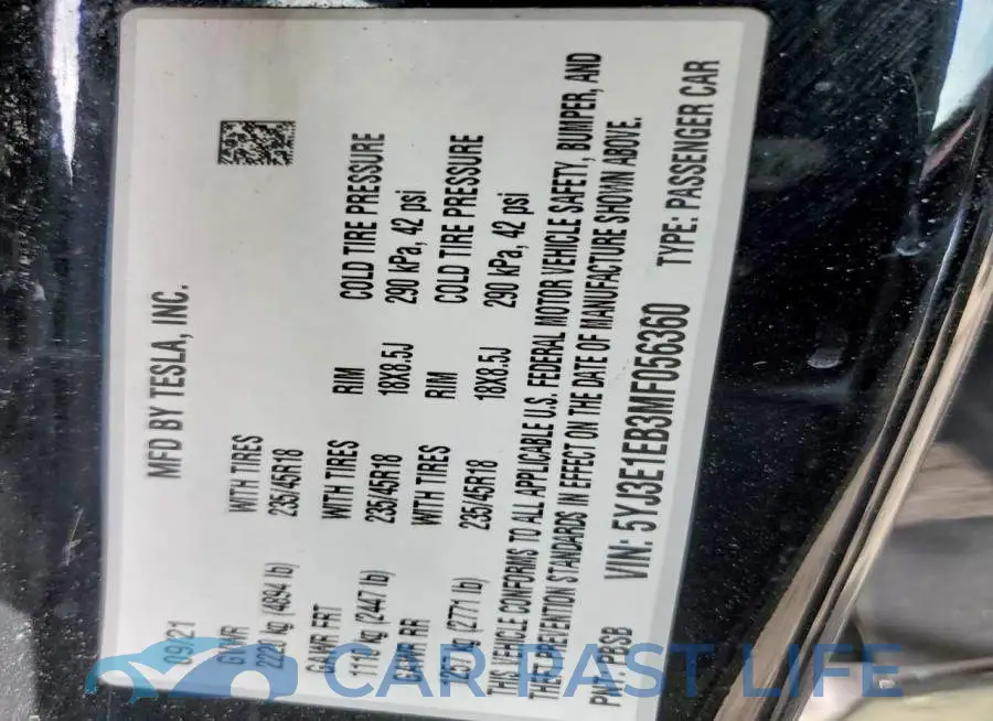 5YJ3E1EB3MF056360# 12