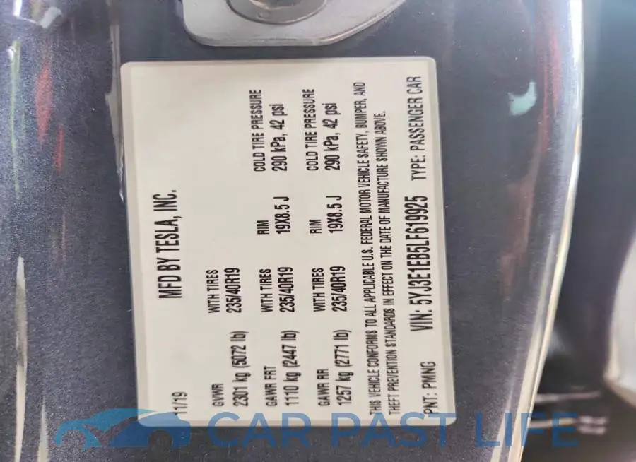 5YJ3E1EB5LF619925# 12