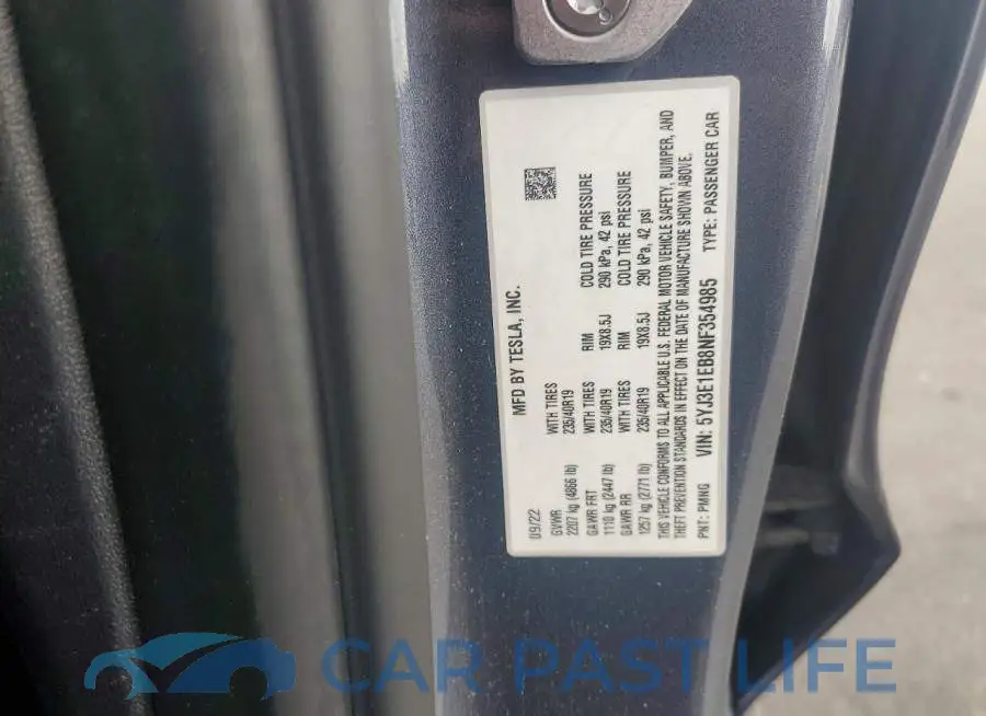 5YJ3E1EB8NF354985# 12