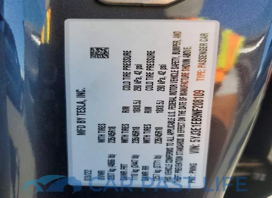 5YJ3E1EB9NF208109# 13