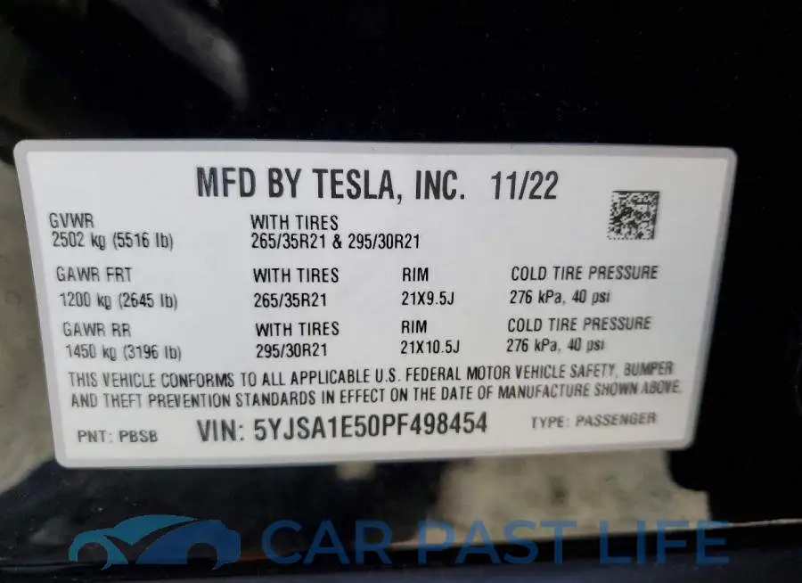 5YJSA1E50PF498454# 13
