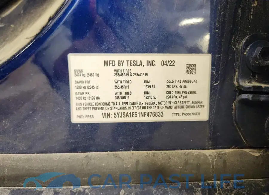 5YJSA1E51NF476833# 13
