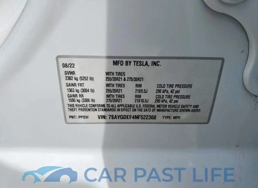 7SAYGDEF4NF522368# 13