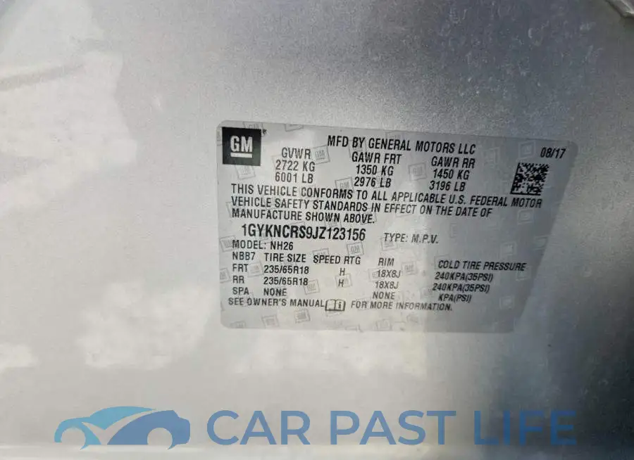 1GYKNCRS9JZ123156# 13