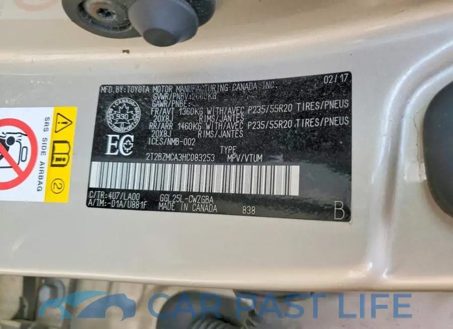 2T2BZMCA3HC083253# 13