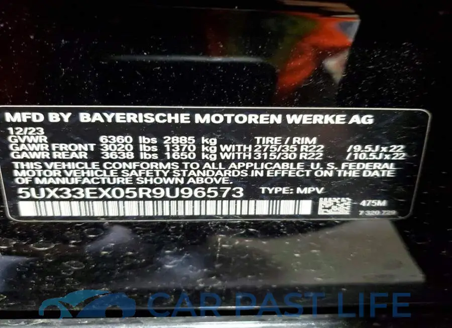 5UX33EX05R9U96573# 12