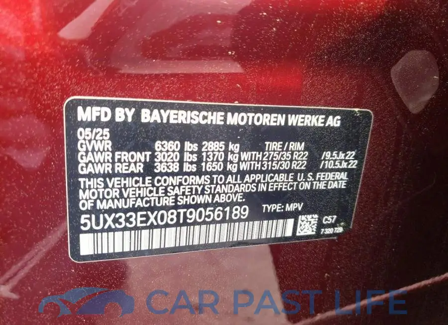 5UX33EX08T9056189# 13