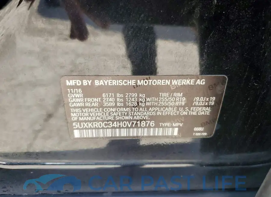 5UXKR0C34H0V71876# 13