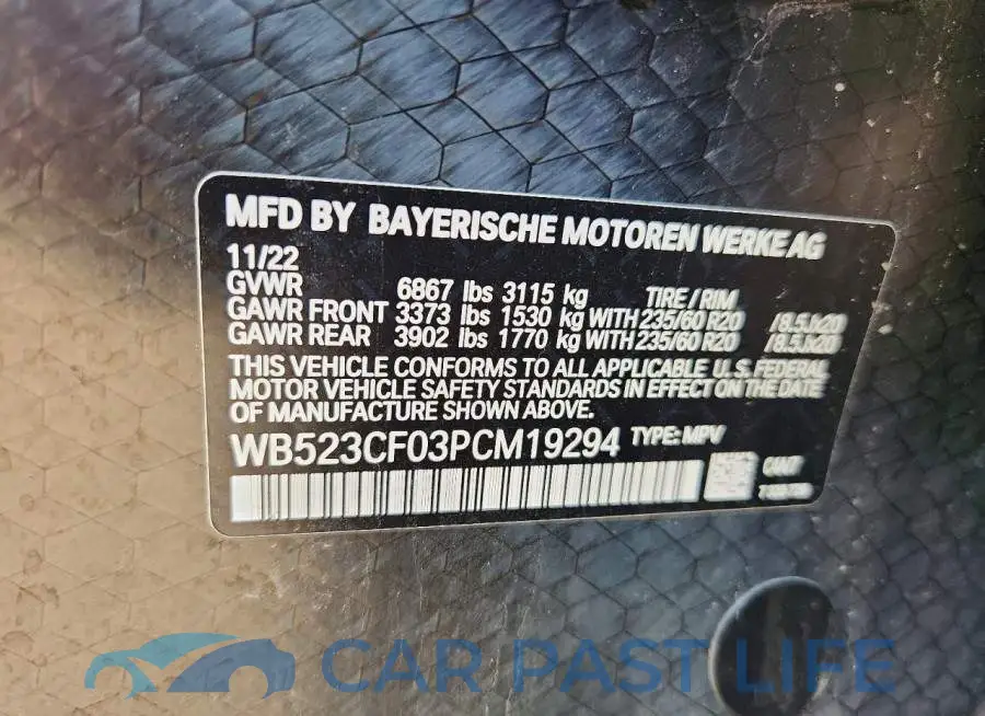 WB523CF03PCM19294# 13