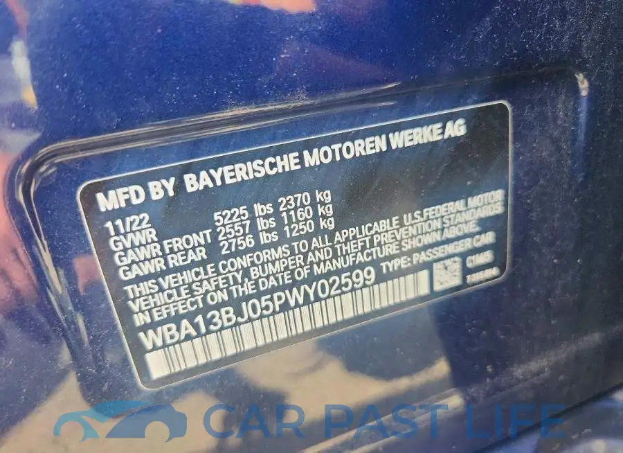 WBA13BJ05PWY02599# 12