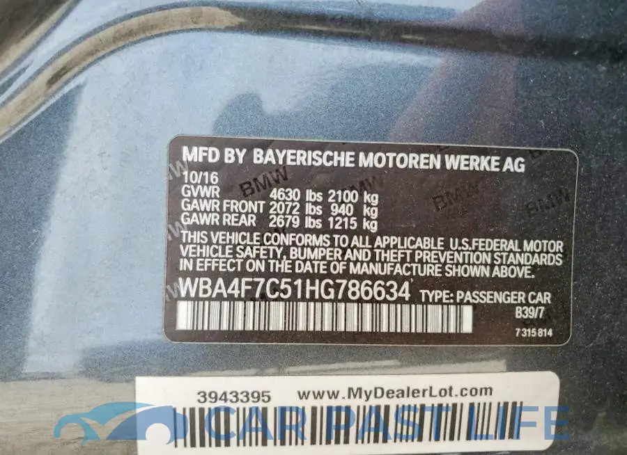 WBA4F7C51HG786634# 12