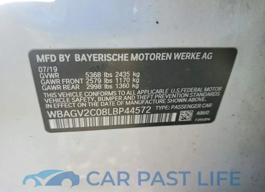 WBAGV2C08LBP44572# 12