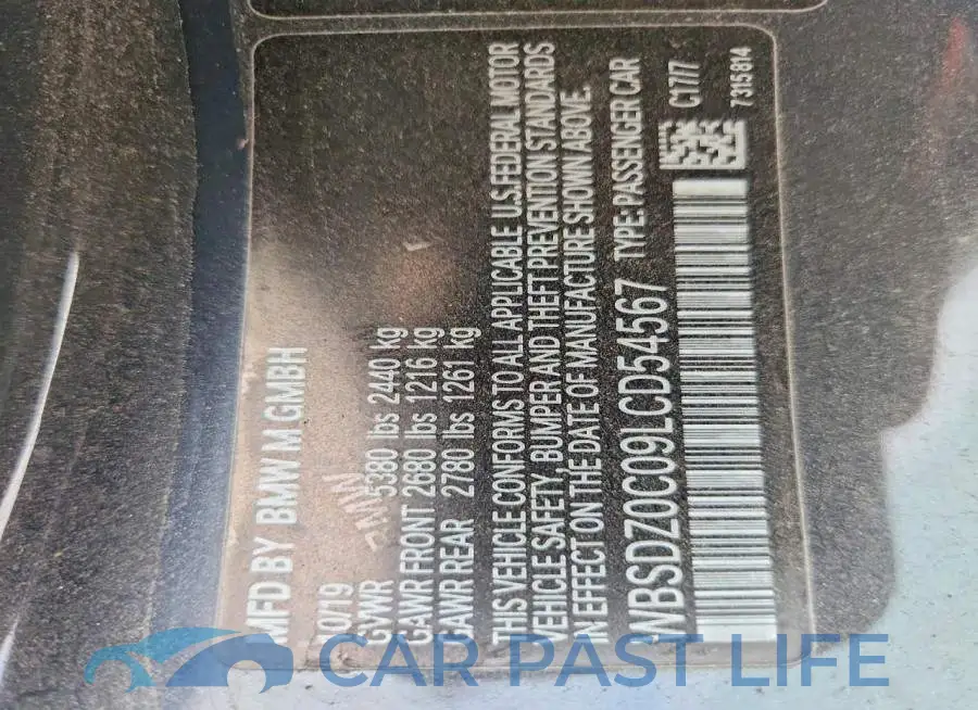 WBSDZ0C09LCD54567# 12