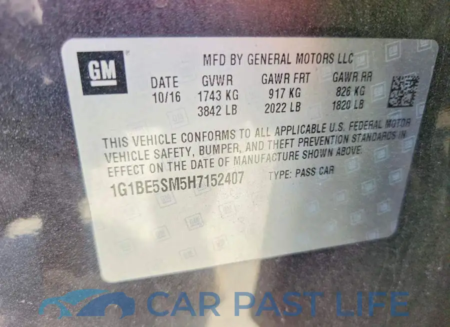 1G1BE5SM5H7152407# 12