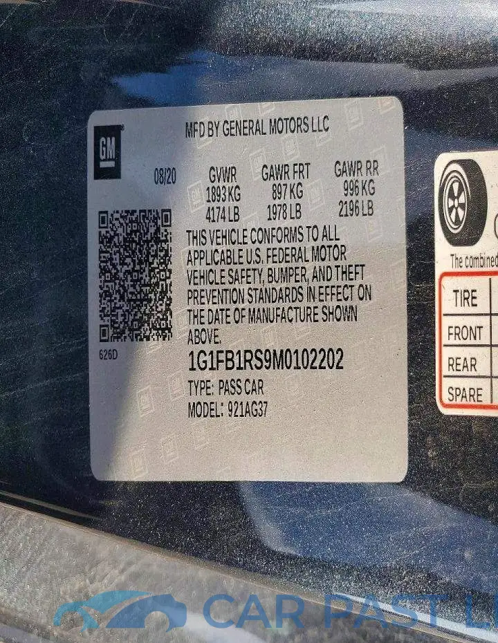 1G1FB1RS9M0102202# 12