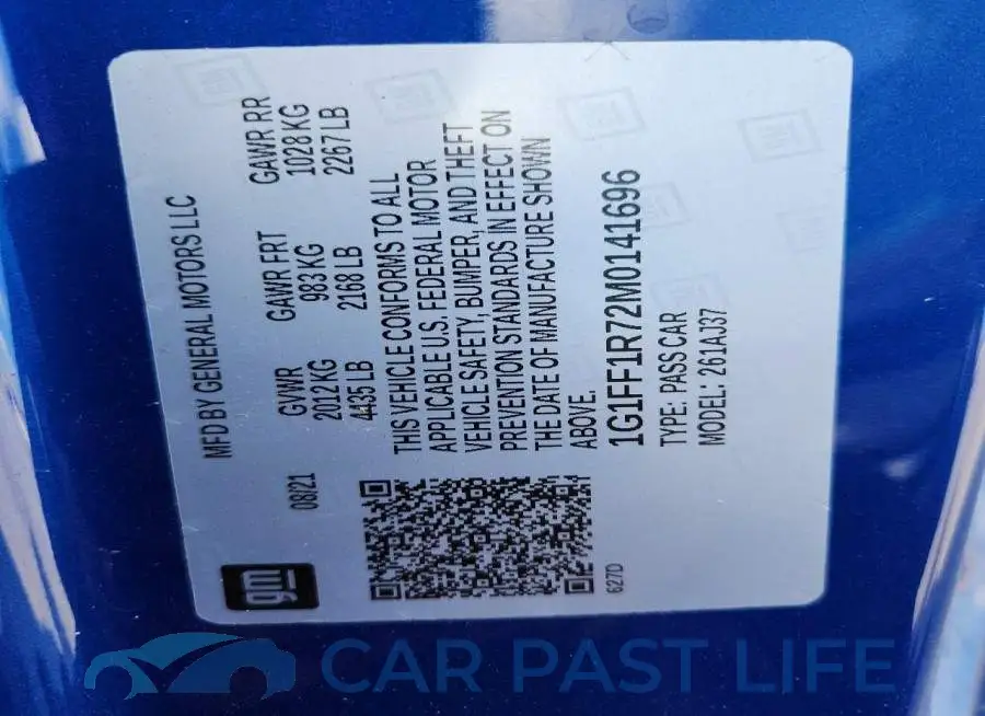 1G1FF1R72M0141696# 12