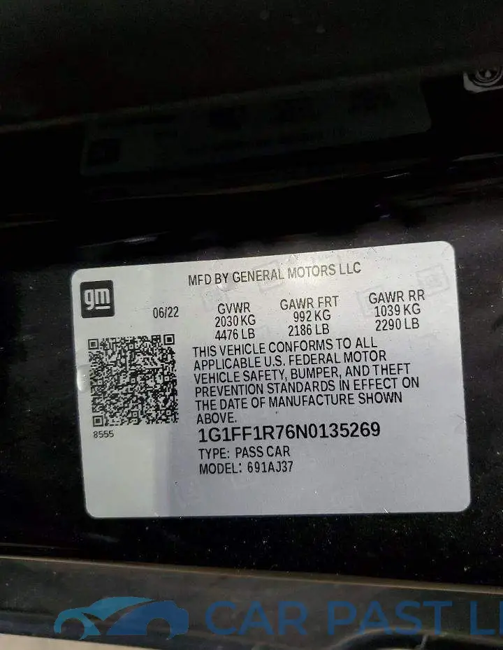 1G1FF1R76N0135269# 12