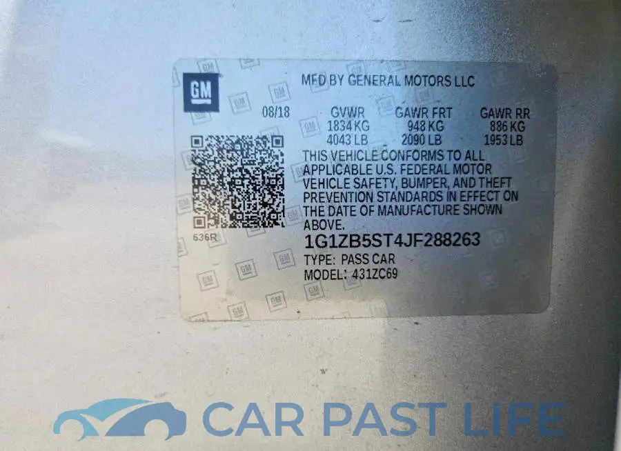 1G1ZB5ST4JF288263# 12