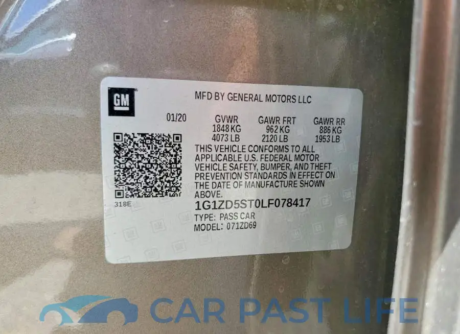 1G1ZD5ST0LF078417# 12