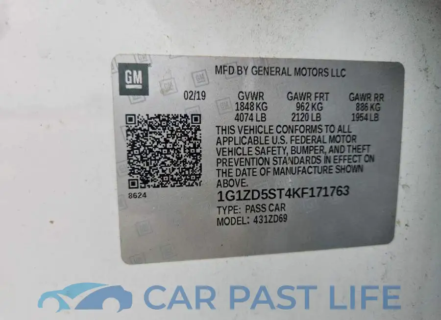 1G1ZD5ST4KF171763# 12