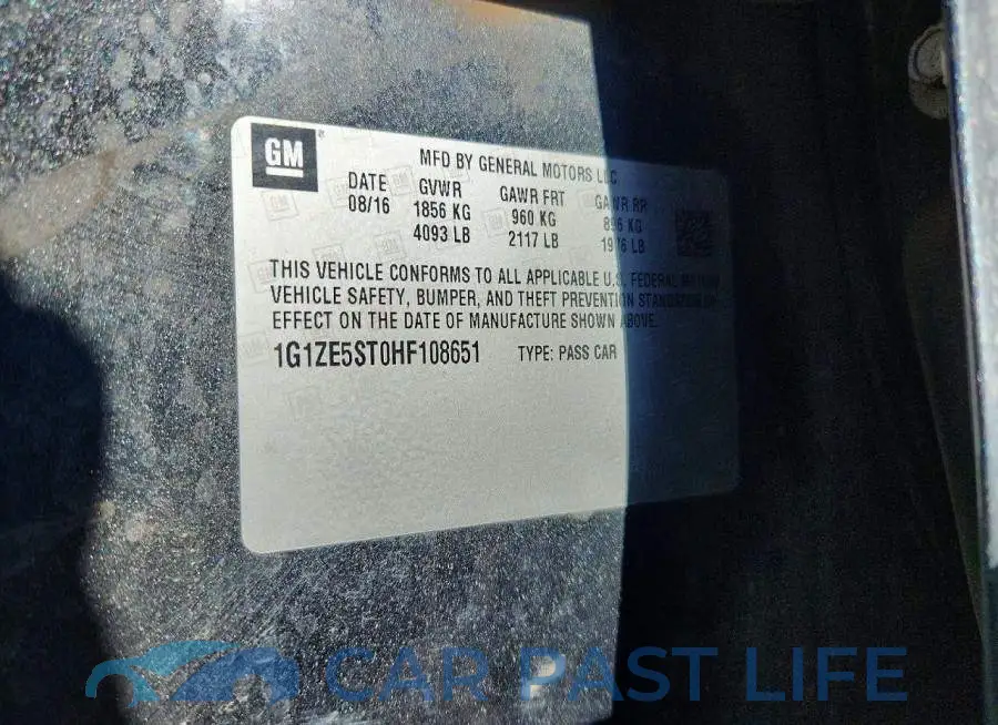 1G1ZE5ST0HF108651# 12
