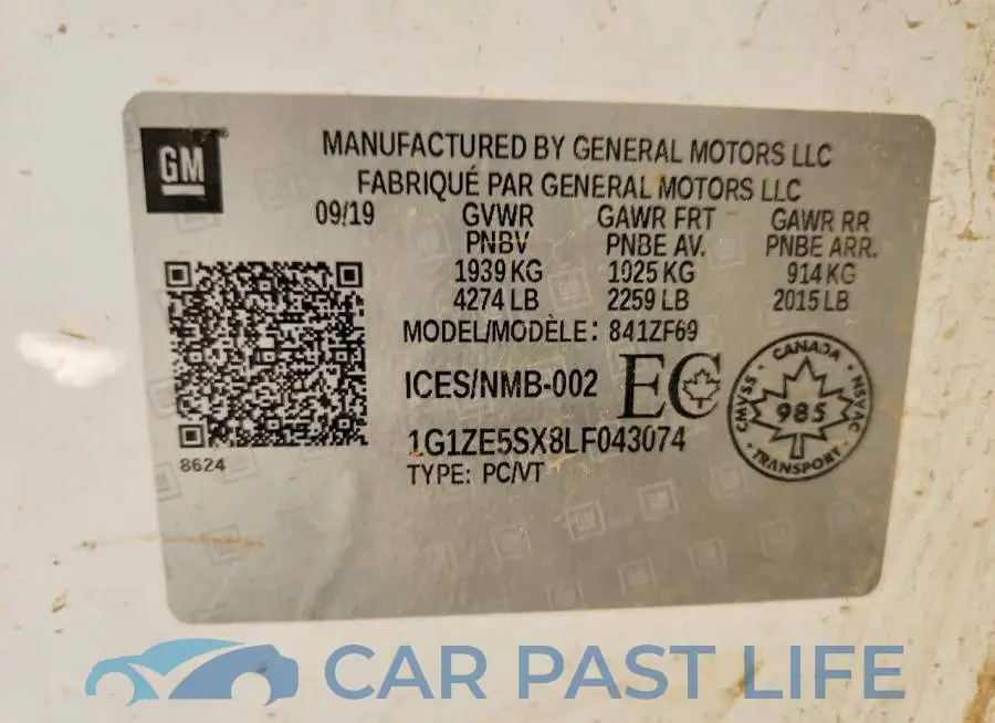 1G1ZE5SX8LF043074# 12