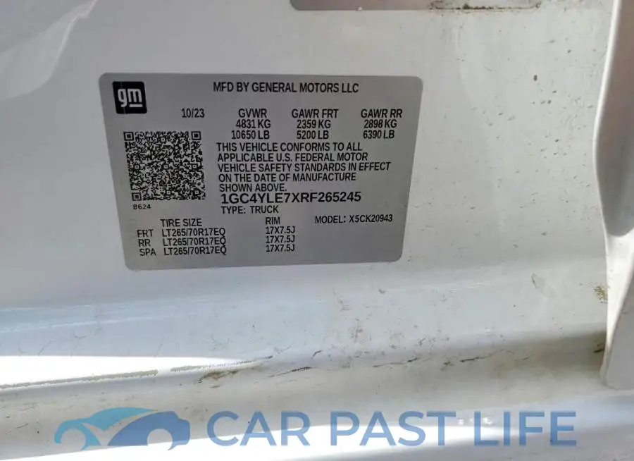 1GC4YLE7XRF265245# 12