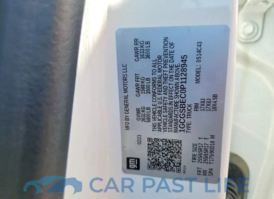 1GCGSBEC0P1128945# 12