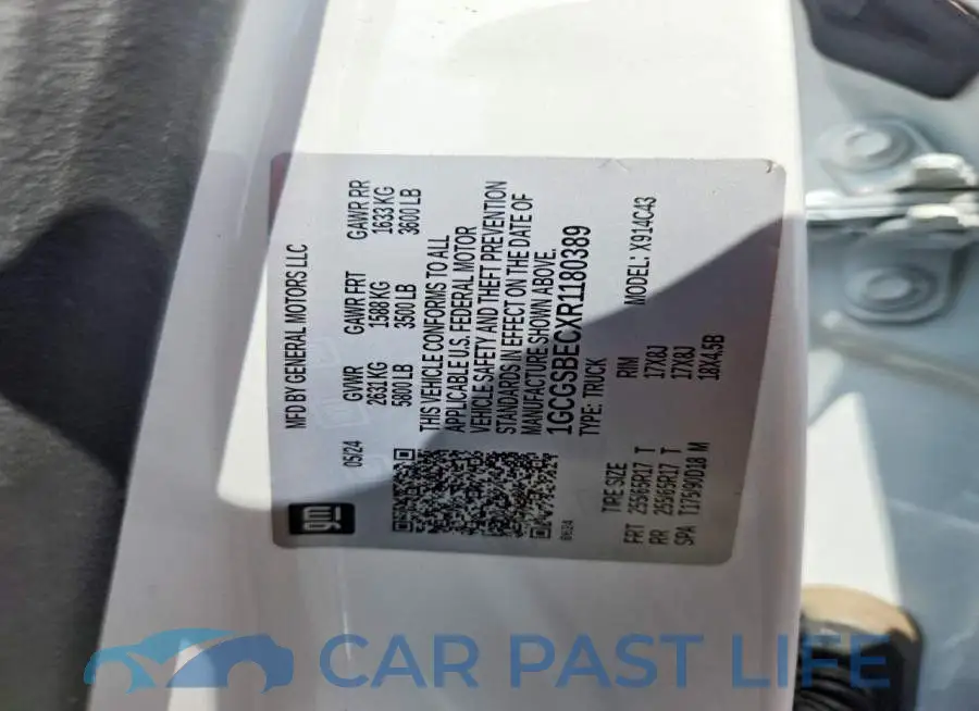 1GCGSBECXR1180389# 12