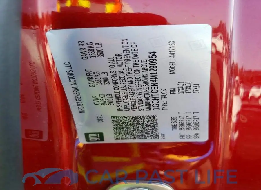 1GCHTCEN4M1290954# 12