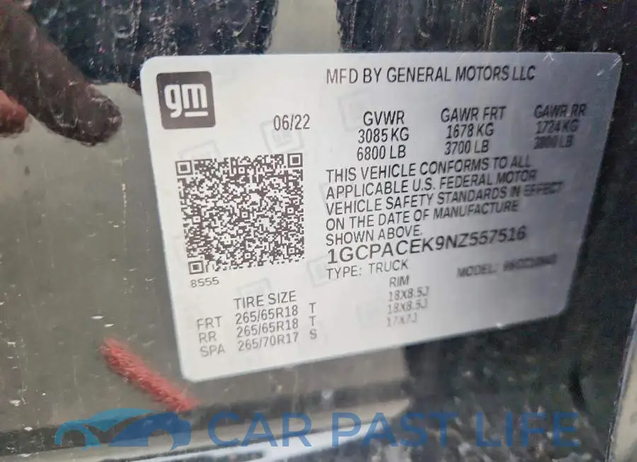 1GCPACEK9NZ557516# 12