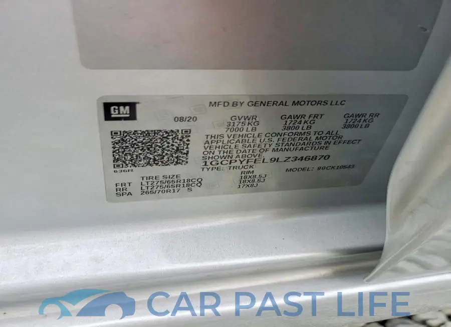 1GCPYFEL9LZ346870# 12