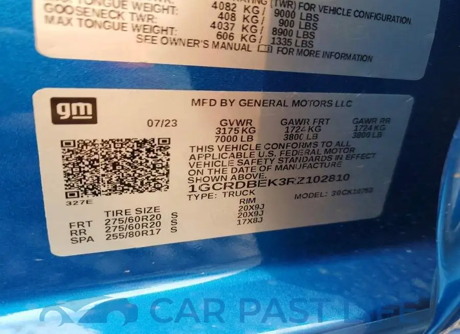 1GCRDBEK3RZ102810# 12