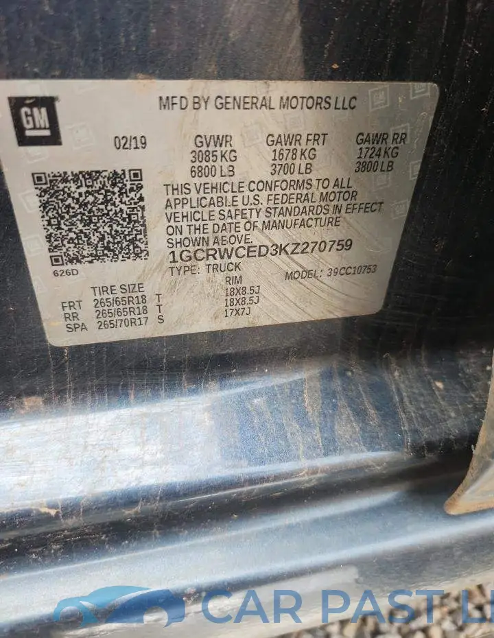 1GCRWCED3KZ270759# 12