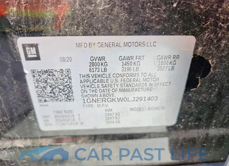 1GNERGKW0LJ291403# 13