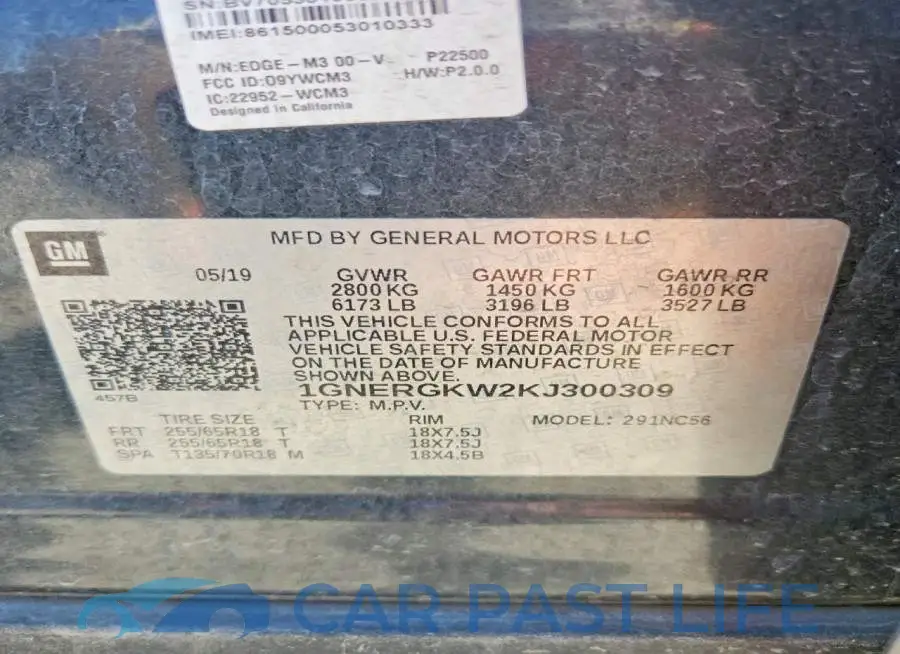 1GNERGKW2KJ300309# 13