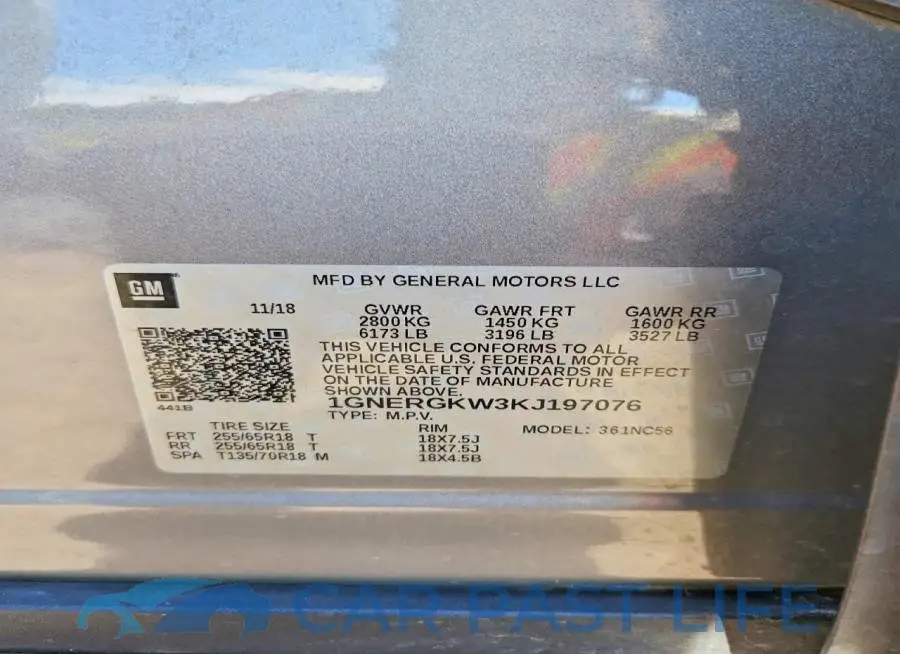 1GNERGKW3KJ197076# 13