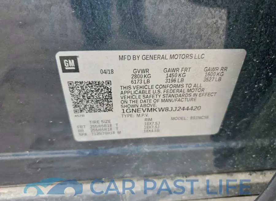 1GNEVMKW8JJ244420# 14