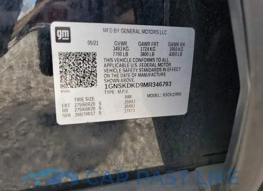 1GNSKDKD9MR346793# 12