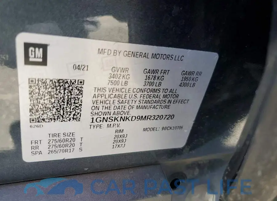 1GNSKNKD9MR320720# 13