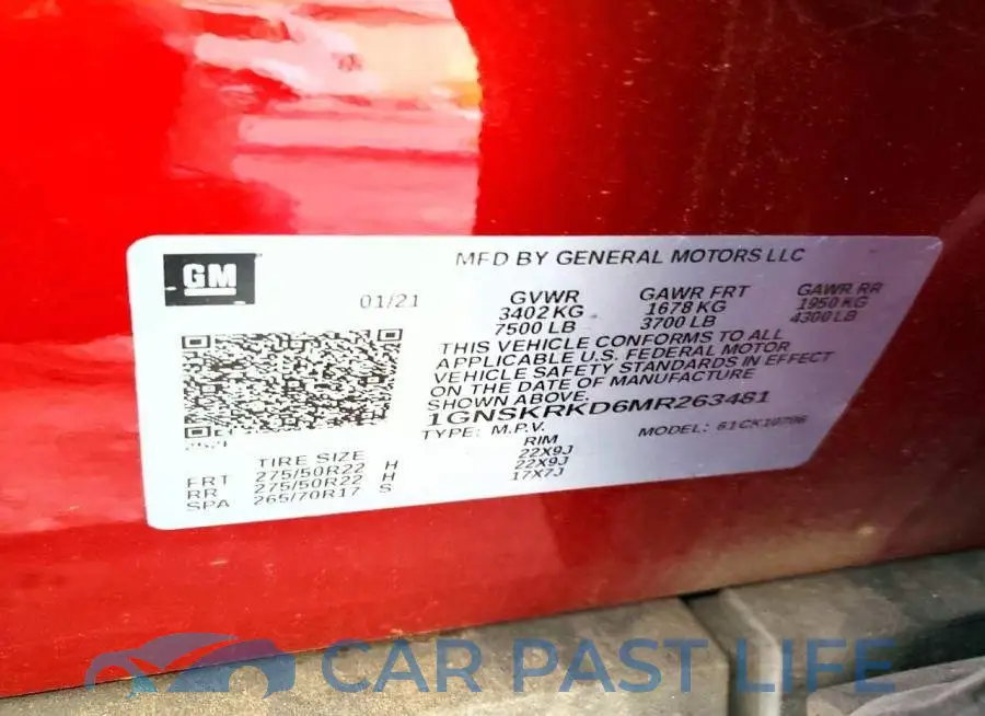 1GNSKRKD6MR263481# 13