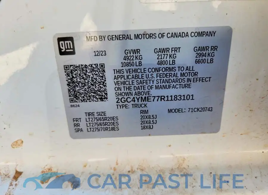 2GC4YME77R1183101# 12