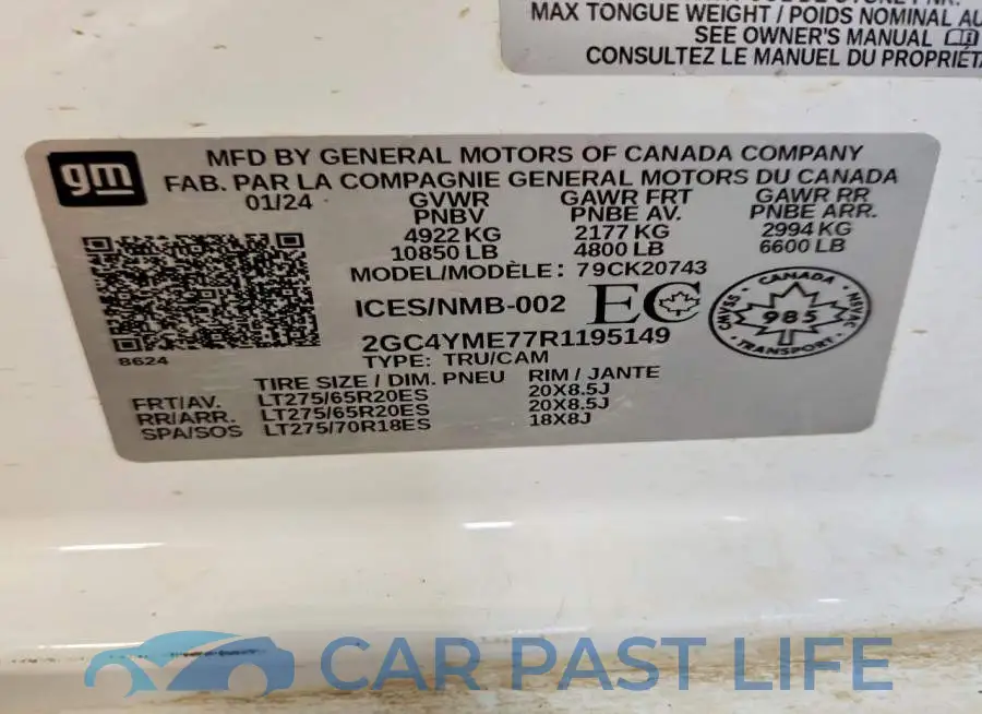 2GC4YME77R1195149# 12