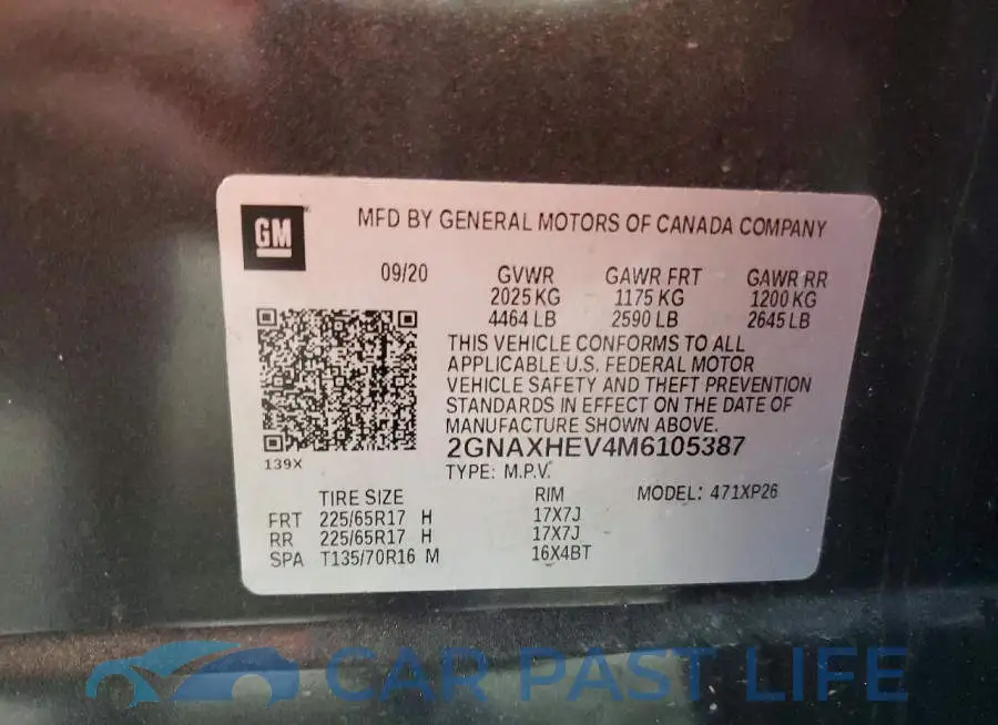 2GNAXHEV4M6105387# 14